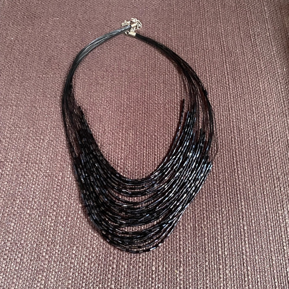 Black beaded necklace